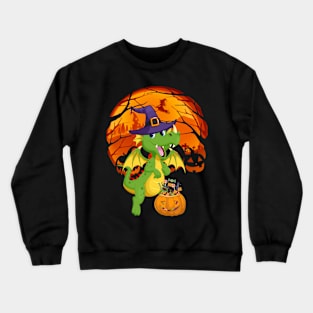 Dragon pumpkin witch Crewneck Sweatshirt